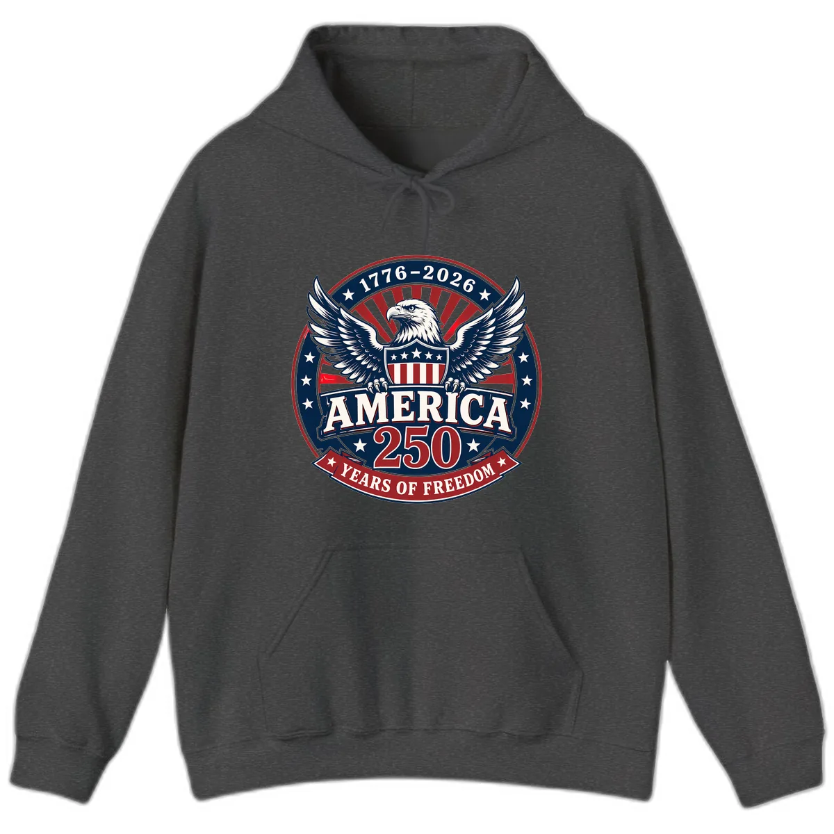 America 250 Years Of Freedom Celebration Hoodie in Dark Heather